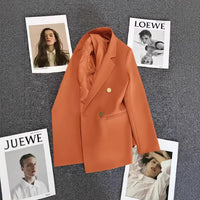 Women's Solid-Colored Defined-Waist Blazer
