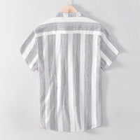 Cotton Breathable Casual Short Sleeve Simple Striped T-shirt