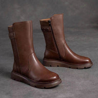 Retro Knight Western Middle Boots Soft Bottom British Style