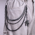 Trendy Punk Metal Personality Three-layer Spider Web Jeans Chain
