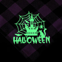 Plaid Luminous Halloween Pet's Saliva Towel