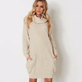 Lapel Loose Slimming And All-matching Pocket Mid-length Sweater