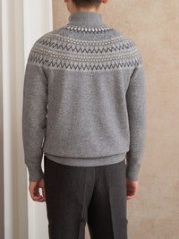 Wool Slim Fit Stand Collar Embroidery Warm Fashion Vintage Sweater