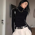 Women's Contrast Color Turtleneck Sweater Inner Bottoming Sweater