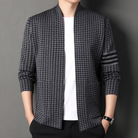 Knitted Cardigan Jacket Semi-scoop Neck Sweater