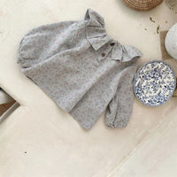Baby Girl Soft Floral Long Sleeve Doll Collar Bottoming Shirt