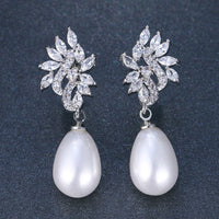 Stylish Teardrop-shaped Micro-pave Zircon Earrings