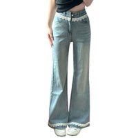 Lace-trimmed Patchwork Flared Jeans