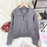 Women's Retro Lace-Up Long Sleeve Sweater