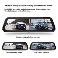 Streaming Media Rearview Mirror Tachograph 10-inch Full Screen Touch HD Night Vision Front And Rear Dual Lens Reversing Image