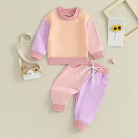 Multicolor Hoodie Long Sleeve Korean Style Leisure Suit