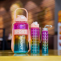 Hexagonal Three-piece Cup Large Capacity Sports Gradient Water Bottle Portable Double Drink Cup