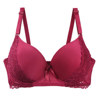 Plus Size Comfort French Lace Pure Shiny Side Bra