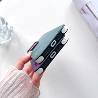 Plain Leather Phone Case Magnetic Suction Contrast Color Protective Cover