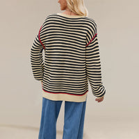 Round Neck Pullover Loose-fitting Long Sleeves Sweater