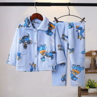 Spring And Autumn Boys' And Girls' Flannel Cute Kawaii Cartoon Animal Homewear