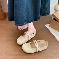 MuLler Sandals, Casual One Foot Kick, Dou Dou, Boken Shoes, Toe Caps, Half Slippers