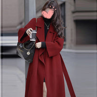 Mid-length Fall Winter Fashion Socialite Below-the-knee Coat