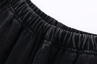 Distressed Washed Water Worn Loose Shorts For Men Retro