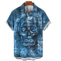 Retro Skull Head 3D Digital Printing Leisure Loose Shirt