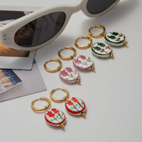 Light Luxury Stainless Steel Ceramic Pearl Earrings