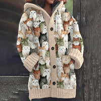 Halloween Animal 3D Printing Casual Design Sense Hooded Sweater Cloak Coat