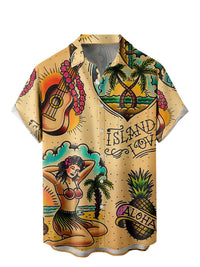Men's Casual Printing Short Sleeve Shirt Plus Size