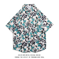 Men's Retro Hong Kong Style Short Sleeve Printed Shirt