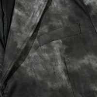 Men's Autumn Tie-dye Contrast Color Suit Collar PU Leather Jacket Coat