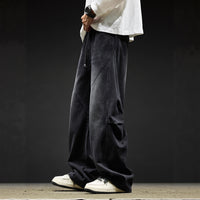 Retro Washed Casual High-Street Loose Wide-Leg Cargo Pants