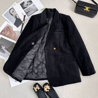 Simple Retro Winter Coat With Added Cotton And Fleece For Extra Warmth