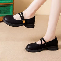 Spring Breathable All-Match Retro Low-Heel Shallow-Toe Pumps