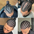 Men's Special Real Hair Hand-woven African Braid Wig Men Hair Piece