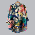 Womens Loose-fit Casual Top With A Printed Design