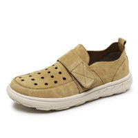 Pigskin Casual Hollow Out Breathable Velcro Suede British Casual Outdoor Shoes