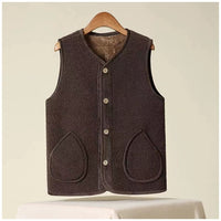 Sleeveless Waistcoat Velvet Thermal Vest Coat