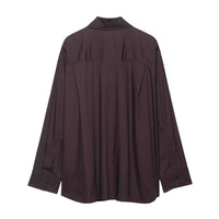 Women's Solid Color Temperament Long Sleeve Scarf Poplin Shirt