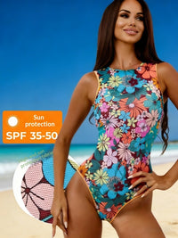 Mesh Print One-piece Bikini Swimsuit