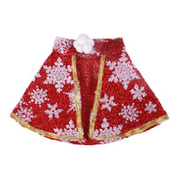 Cat Small White Floral Striped Top  Dog Snowflake Festive Cloak
