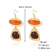 Oval Resin Long Earrings For Women