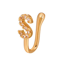 Copper Inlaid Zircon Letter U-shaped Nose Clip Ring Piercing Jewelry