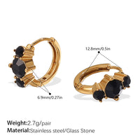 Fashion Simple Stainless Steel Rhinestone Earrings Refined Grace Advanced