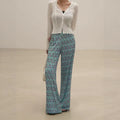 Womens Simple All-Match Printed High-Elastic Casual Pants