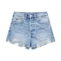 Women's American Retro Fashion Slimming High Waist Denim Shorts