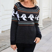 Women's Ghost Retro Dots Long-sleeved Sweater