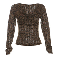 Womens Retro Boat-Neck Cropped Top With Ripped Details And Print