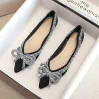 Spring And Autumn New Evening Style Flat Gentle Diamond Shoes