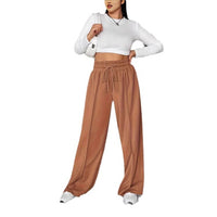 Plus-size Women's Casual Drawstring Waist Wide-leg Loose Pants
