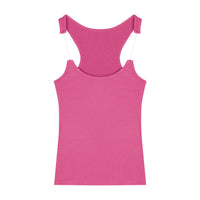 Womens Solid-Color Short Camisole With Padded Cups And Invisible Straps