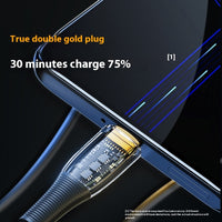Lengthened 2 M Transparent Gold-plated 120W Super Fast Charge Data Cable